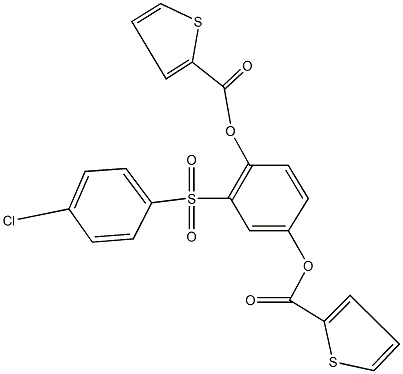 2-[(4-chlorophenyl)sulfonyl]-4-[(2-thienylcarbonyl)oxy]phenyl 2-thiophenecarboxylate Struktur