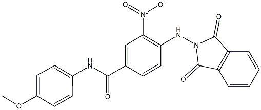 4-[(1,3-dioxo-1,3-dihydro-2H-isoindol-2-yl)amino]-3-nitro-N-(4-methoxyphenyl)benzamide Struktur