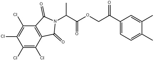 2-(3,4-dimethylphenyl)-2-oxoethyl 2-(4,5,6,7-tetrachloro-1,3-dioxo-1,3-dihydro-2H-isoindol-2-yl)propanoate Struktur