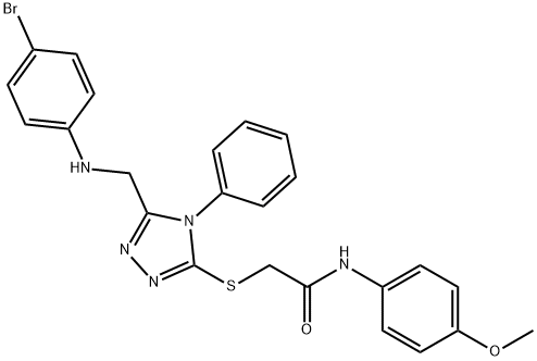 2-({5-[(4-bromoanilino)methyl]-4-phenyl-4H-1,2,4-triazol-3-yl}sulfanyl)-N-(4-methoxyphenyl)acetamide Struktur