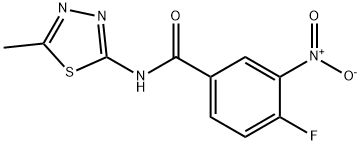 4-fluoro-3-nitro-N-(5-methyl-1,3,4-thiadiazol-2-yl)benzamide Struktur