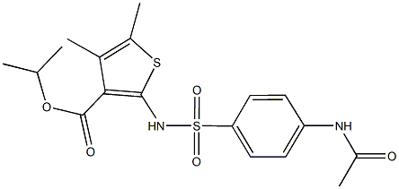 isopropyl 2-({[4-(acetylamino)phenyl]sulfonyl}amino)-4,5-dimethyl-3-thiophenecarboxylate Struktur