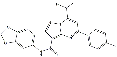 N-(1,3-benzodioxol-5-yl)-7-(difluoromethyl)-5-(4-methylphenyl)pyrazolo[1,5-a]pyrimidine-3-carboxamide Struktur