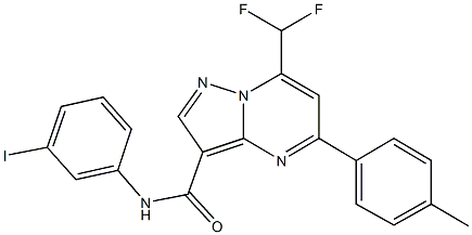 7-(difluoromethyl)-N-(3-iodophenyl)-5-(4-methylphenyl)pyrazolo[1,5-a]pyrimidine-3-carboxamide Struktur