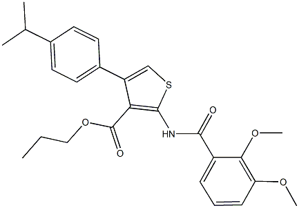 propyl 2-[(2,3-dimethoxybenzoyl)amino]-4-(4-isopropylphenyl)-3-thiophenecarboxylate Struktur