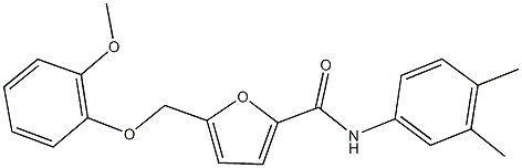 N-(3,4-dimethylphenyl)-5-[(2-methoxyphenoxy)methyl]-2-furamide Struktur