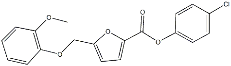 4-chlorophenyl 5-[(2-methoxyphenoxy)methyl]-2-furoate Struktur