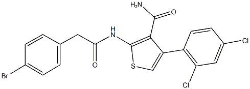 2-{[(4-bromophenyl)acetyl]amino}-4-(2,4-dichlorophenyl)-3-thiophenecarboxamide Struktur