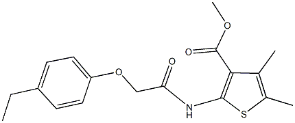 methyl 2-{[(4-ethylphenoxy)acetyl]amino}-4,5-dimethyl-3-thiophenecarboxylate Struktur