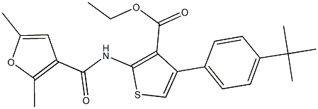 ethyl 4-(4-tert-butylphenyl)-2-[(2,5-dimethyl-3-furoyl)amino]-3-thiophenecarboxylate Struktur