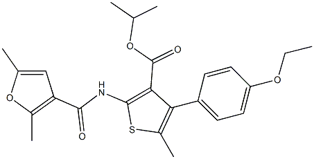 isopropyl 2-[(2,5-dimethyl-3-furoyl)amino]-4-(4-ethoxyphenyl)-5-methyl-3-thiophenecarboxylate Struktur