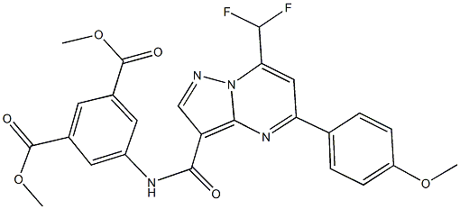 dimethyl 5-({[7-(difluoromethyl)-5-(4-methoxyphenyl)pyrazolo[1,5-a]pyrimidin-3-yl]carbonyl}amino)isophthalate Struktur