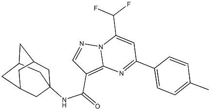 N-(1-adamantyl)-7-(difluoromethyl)-5-(4-methylphenyl)pyrazolo[1,5-a]pyrimidine-3-carboxamide Struktur