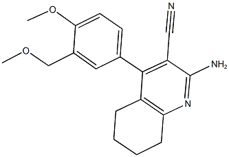 2-amino-4-[4-methoxy-3-(methoxymethyl)phenyl]-5,6,7,8-tetrahydro-3-quinolinecarbonitrile Struktur