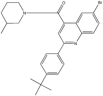 6-bromo-2-(4-tert-butylphenyl)-4-[(3-methyl-1-piperidinyl)carbonyl]quinoline Struktur