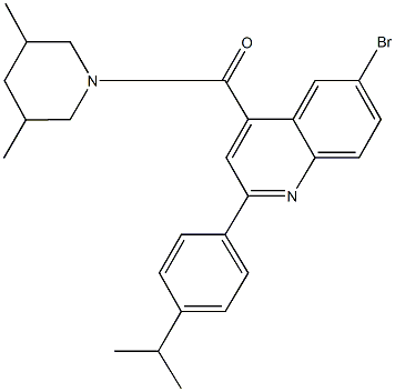 6-bromo-4-[(3,5-dimethyl-1-piperidinyl)carbonyl]-2-(4-isopropylphenyl)quinoline Struktur