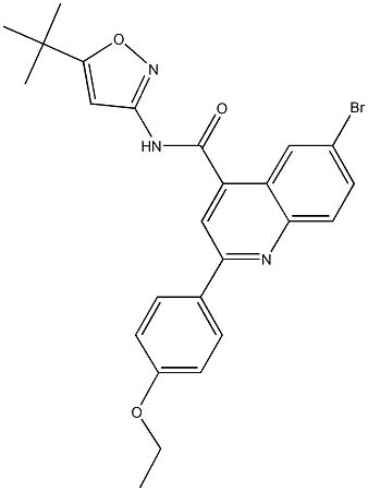 6-bromo-N-(5-tert-butyl-3-isoxazolyl)-2-(4-ethoxyphenyl)-4-quinolinecarboxamide Struktur