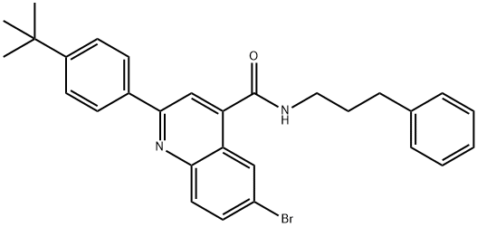 6-bromo-2-(4-tert-butylphenyl)-N-(3-phenylpropyl)-4-quinolinecarboxamide Struktur