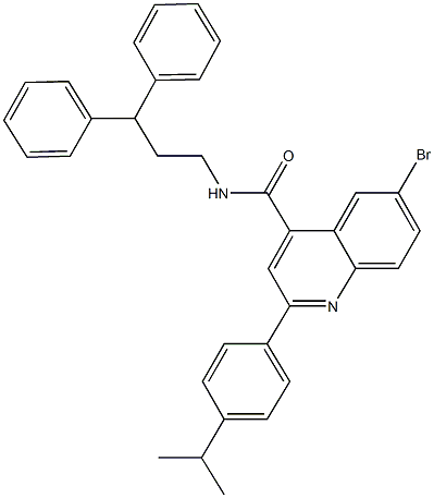 6-bromo-N-(3,3-diphenylpropyl)-2-(4-isopropylphenyl)-4-quinolinecarboxamide Struktur