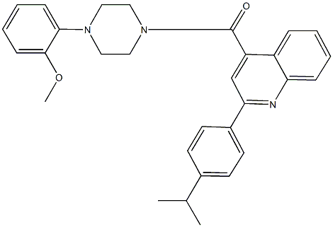 2-(4-isopropylphenyl)-4-{[4-(2-methoxyphenyl)-1-piperazinyl]carbonyl}quinoline Struktur