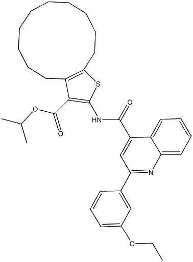 isopropyl 2-({[2-(3-ethoxyphenyl)-4-quinolinyl]carbonyl}amino)-4,5,6,7,8,9,10,11,12,13-decahydrocyclododeca[b]thiophene-3-carboxylate Struktur