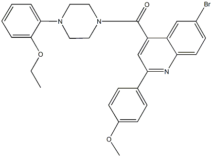 6-bromo-4-{[4-(2-ethoxyphenyl)-1-piperazinyl]carbonyl}-2-(4-methoxyphenyl)quinoline Struktur