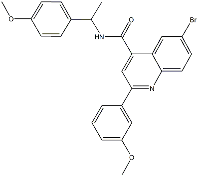 6-bromo-2-(3-methoxyphenyl)-N-[1-(4-methoxyphenyl)ethyl]-4-quinolinecarboxamide Struktur