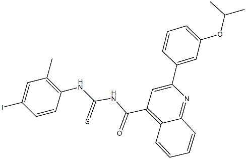 N-(4-iodo-2-methylphenyl)-N'-{[2-(3-isopropoxyphenyl)-4-quinolinyl]carbonyl}thiourea Struktur