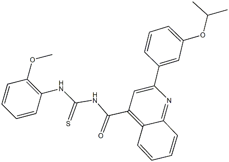 N-{[2-(3-isopropoxyphenyl)-4-quinolinyl]carbonyl}-N'-(2-methoxyphenyl)thiourea Struktur