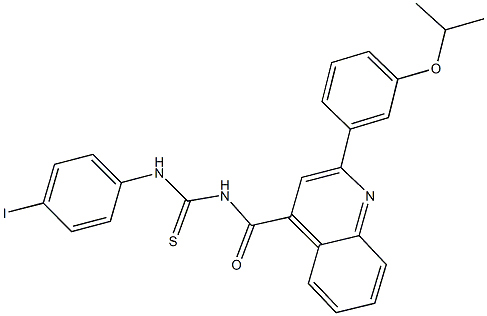 N-(4-iodophenyl)-N'-{[2-(3-isopropoxyphenyl)-4-quinolinyl]carbonyl}thiourea Struktur