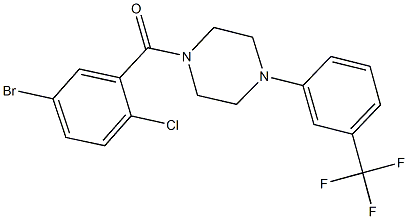 1-(5-bromo-2-chlorobenzoyl)-4-[3-(trifluoromethyl)phenyl]piperazine Struktur