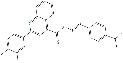 1-(4-isopropylphenyl)ethanone O-{[2-(3,4-dimethylphenyl)-4-quinolinyl]carbonyl}oxime Struktur