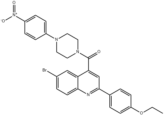 6-bromo-2-(4-ethoxyphenyl)-4-[(4-{4-nitrophenyl}-1-piperazinyl)carbonyl]quinoline Struktur