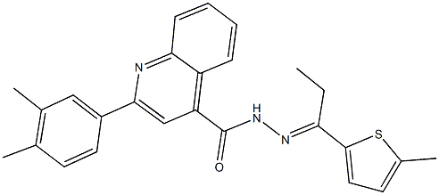 2-(3,4-dimethylphenyl)-N'-[1-(5-methyl-2-thienyl)propylidene]-4-quinolinecarbohydrazide Struktur