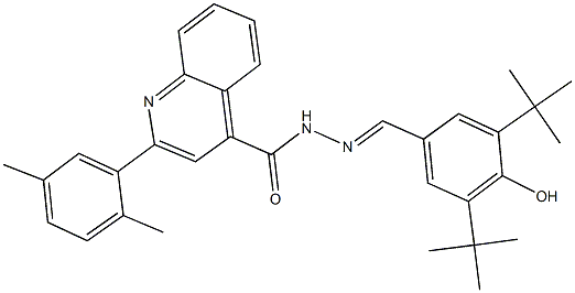 N'-(3,5-ditert-butyl-4-hydroxybenzylidene)-2-(2,5-dimethylphenyl)-4-quinolinecarbohydrazide Struktur