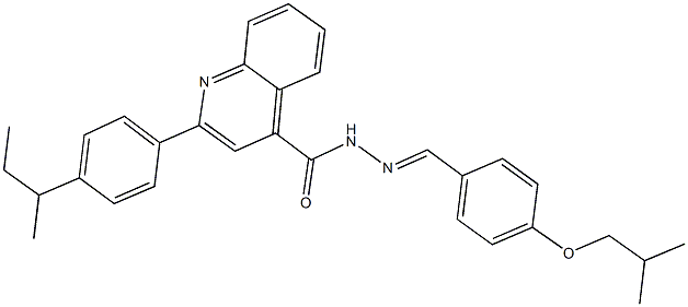 2-(4-sec-butylphenyl)-N'-(4-isobutoxybenzylidene)-4-quinolinecarbohydrazide Struktur