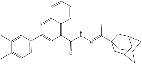 N'-[1-(1-adamantyl)ethylidene]-2-(3,4-dimethylphenyl)-4-quinolinecarbohydrazide Struktur