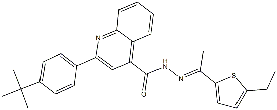 2-(4-tert-butylphenyl)-N'-[1-(5-ethyl-2-thienyl)ethylidene]-4-quinolinecarbohydrazide Struktur