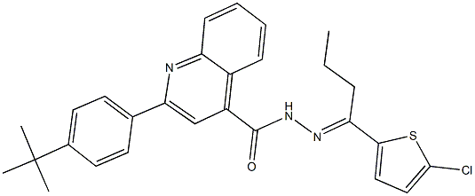 2-(4-tert-butylphenyl)-N'-[1-(5-chloro-2-thienyl)butylidene]-4-quinolinecarbohydrazide Struktur