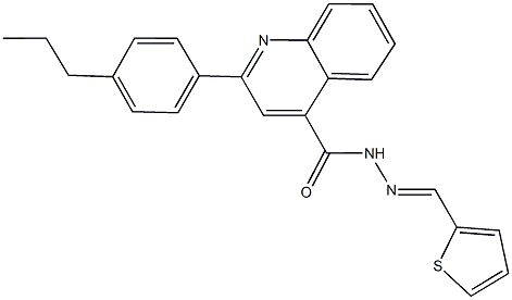 2-(4-propylphenyl)-N'-(2-thienylmethylene)-4-quinolinecarbohydrazide Struktur