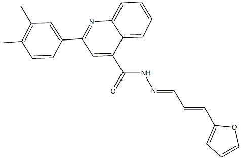 2-(3,4-dimethylphenyl)-N'-[3-(2-furyl)-2-propenylidene]-4-quinolinecarbohydrazide Struktur