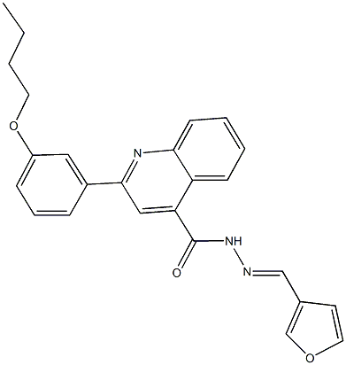 2-(3-butoxyphenyl)-N'-(3-furylmethylene)-4-quinolinecarbohydrazide Struktur