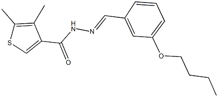 N'-(3-butoxybenzylidene)-4,5-dimethyl-3-thiophenecarbohydrazide Struktur