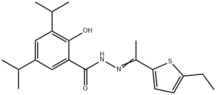 N'-[1-(5-ethyl-2-thienyl)ethylidene]-2-hydroxy-3,5-diisopropylbenzohydrazide Struktur