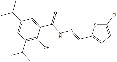 N'-[(5-chloro-2-thienyl)methylene]-2-hydroxy-3,5-diisopropylbenzohydrazide Struktur