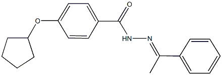 4-(cyclopentyloxy)-N'-(1-phenylethylidene)benzohydrazide Struktur