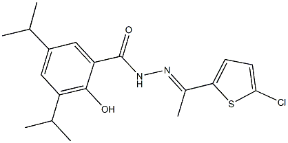 N'-[1-(5-chloro-2-thienyl)ethylidene]-2-hydroxy-3,5-diisopropylbenzohydrazide Struktur