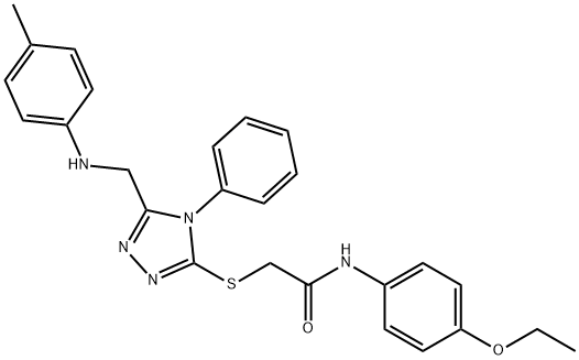 N-(4-ethoxyphenyl)-2-{[4-phenyl-5-(4-toluidinomethyl)-4H-1,2,4-triazol-3-yl]sulfanyl}acetamide Struktur