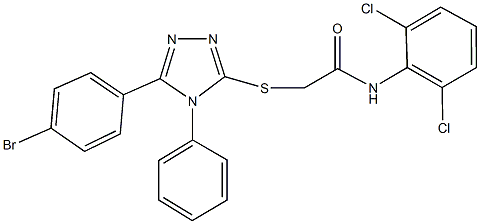 2-{[5-(4-bromophenyl)-4-phenyl-4H-1,2,4-triazol-3-yl]sulfanyl}-N-(2,6-dichlorophenyl)acetamide Struktur