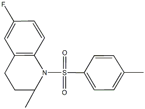 6-fluoro-2-methyl-1-[(4-methylphenyl)sulfonyl]-1,2,3,4-tetrahydroquinoline Struktur